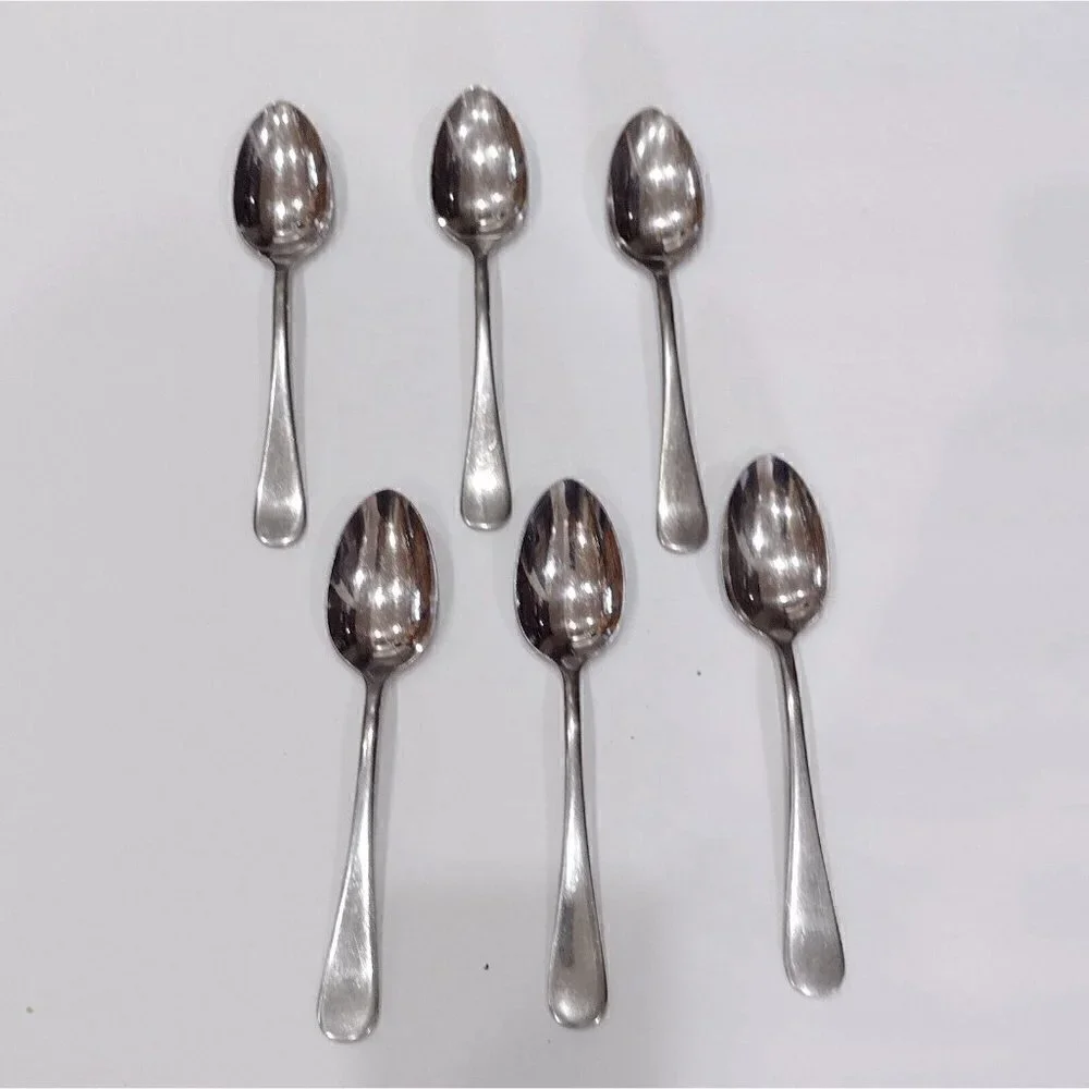 Set Of 6 Insico USA Stainless Steel Soup Spoons Flatware Oval Handle Unknown